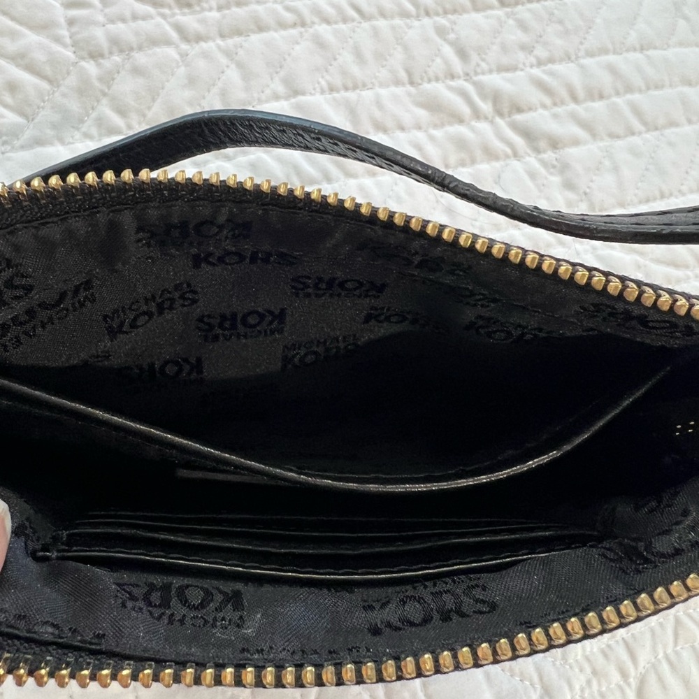 Michael Kors Black Logo Wristlet with Gold Hardware - Picture 7 of 11